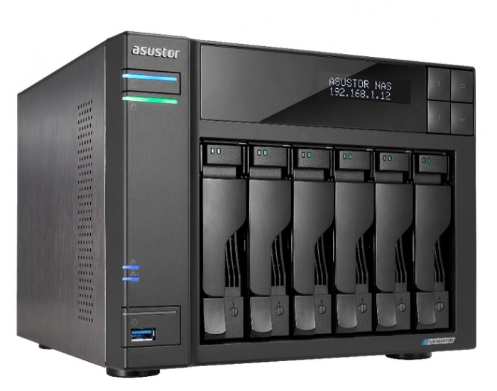 Мрежов сторидж Asustor Lockerstor AS6706, 6 Bay NAS, Intel Jasper Lake Quad-Core 2.0GHz, 8GB RAM DDR4, 2.5GbEx2, M.2 SSD Slots x 4 (Diskless), USB 3.2 Gen 2x2, Toolless installation, with hot-swappable tray, hardware encryption, MyArchive, EZ connect, EZ