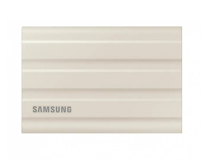 Твърд диск Samsung Portable NVME SSD T7 Shield 1TB , USB 3.2 Gen2, Rugged, IP65, Read 1050 MB/s Write 1000 MB/s, Beige