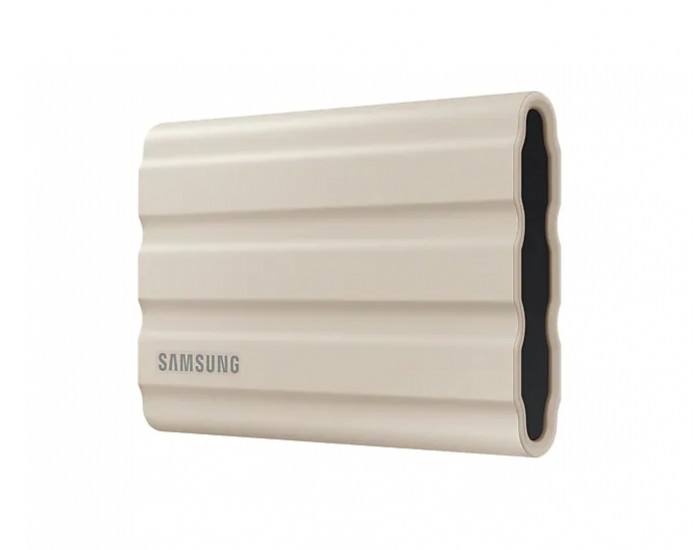 Твърд диск Samsung Portable NVME SSD T7 Shield 1TB , USB 3.2 Gen2, Rugged, IP65, Read 1050 MB/s Write 1000 MB/s, Beige