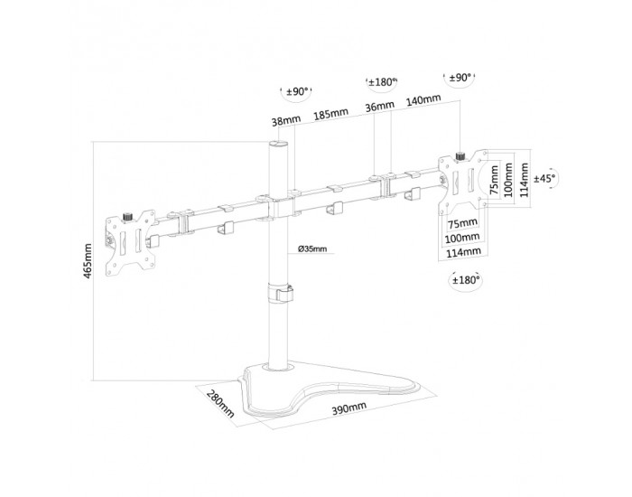 Стойка Neomounts by NewStar Flat Screen Desk Mount (stand)