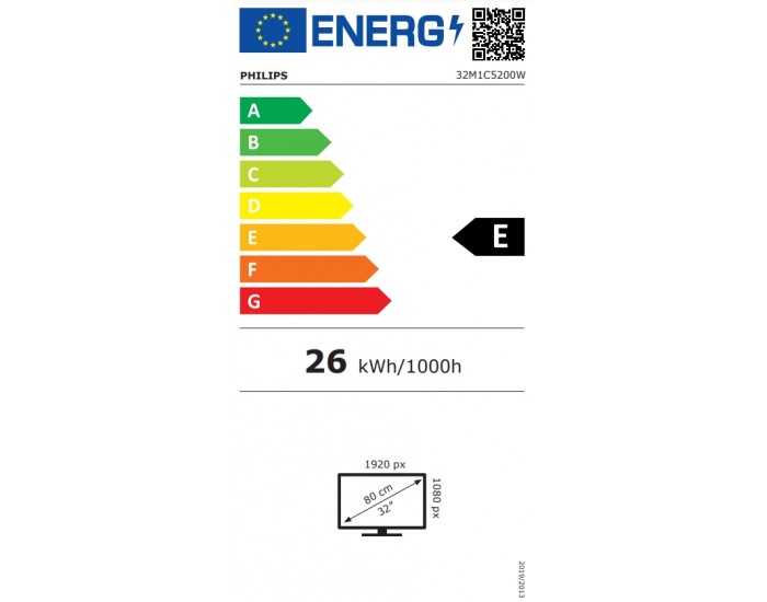Монитор Philips 32M1C5200W, 31.5", Curved 1500R, VA, WLED, 1920x1080@240Hz, 1ms GtG, 0.5ms MPRT, 300cd m/2, 3000:1, Mega Infinity DCR, Adaptive Sync, FlickerFree, Low Blue Mode, Tilt, Height Adjust, Swivel, 2xHDMI, DP