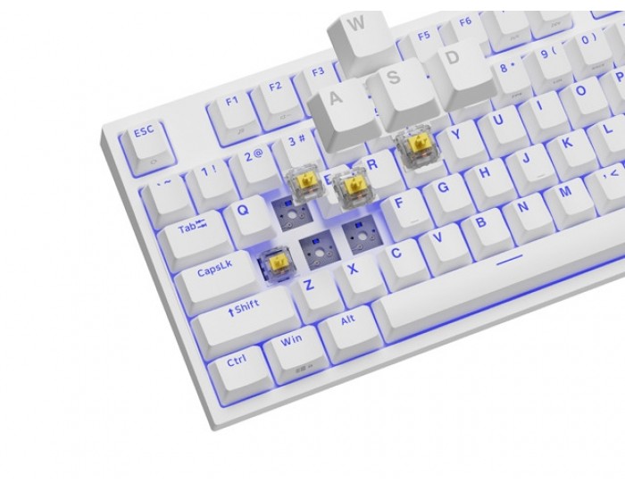 Клавиатура Genesis Gaming Keyboard Thor 404 TKL White RGB Backlight US Layout Yellow Switch Клавиатура Genesis Gaming Keyboard Thor 404 TKL White RGB Backlight US Layout Yellow Switch