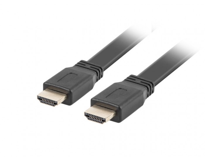 Кабел Lanberg HDMI M/M V2.0 cable 3m, 4K flat, black