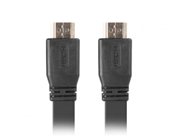 Кабел Lanberg HDMI M/M V2.0 cable 3m, 4K flat, black
