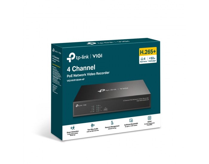 NVR TP-Link VIGI NVR1004H-4P PoE+ 4-канален