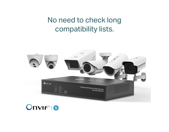NVR TP-Link VIGI NVR1004H-4P PoE+ 4-канален