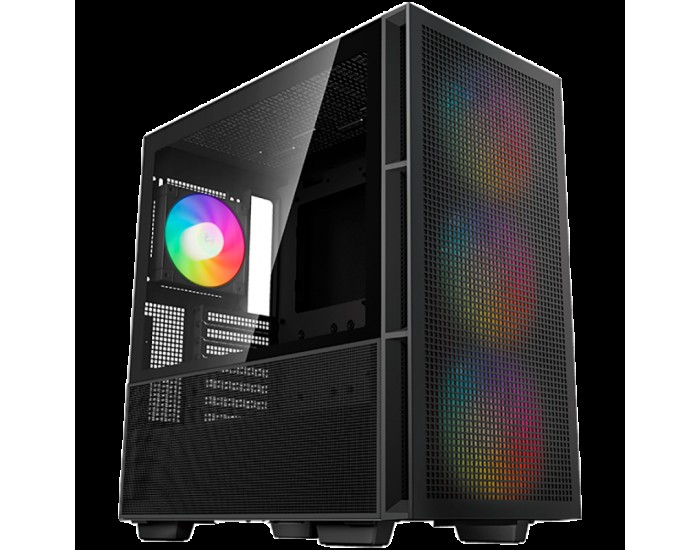DeepCool CH560, Mid Tower, Mini-ITX/Micro-ATX/ATX/E-ATX, 1xUSB3.0, 1xType-C, 1xAudio, 3x140mm + 1x120mm Pre-Installed ARGB Fans, Hybrid Tempered Glass And Mesh Side Panel, GPU Support Arm, Mesh Front Panel, Black DeepCool CH560, Mid Tower, Mini-ITX/Micro-ATX/ATX/E-ATX, 1xUSB3.0, 1xType-C, 1xAudio, 3x140mm + 1x120mm Pre-Installed ARGB Fans, Hybrid Tempered Glass And Mesh Side Panel, GPU Support Arm, Mesh Front Panel, Black