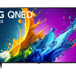 Телевизор LG 65QNED80T3A, 65" 4K QNED HDR Smart TV, 3840x2160, DVB-T2/C/S2, Alpha 5 AI 4K Gen7, HDR 10 PRO, webOS 24 ThinQ, 4K Upscaling, WiFi 5, Voice Controll, Bluetooth 5.1, AirPlay 2, LAN, CI, HDMI, SPDIF, 2 pole Stand , Silver - Офис техника