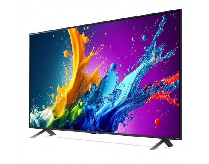 Телевизор LG 65QNED80T3A, 65" 4K QNED HDR Smart TV, 3840x2160, DVB-T2/C/S2, Alpha 5 AI 4K Gen7, HDR 10 PRO, webOS 24 ThinQ, 4K Upscaling, WiFi 5, Voice Controll, Bluetooth 5.1, AirPlay 2, LAN, CI, HDMI, SPDIF, 2 pole Stand , Silver