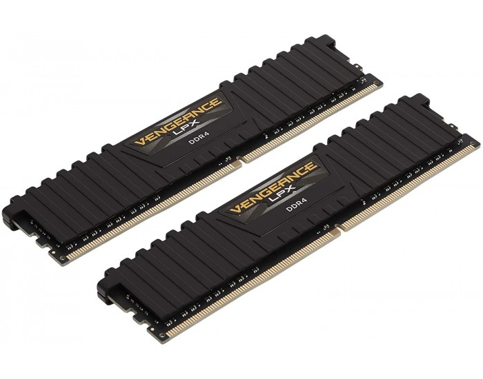 Corsair DDR4, 3200MHz 16GB 2x8GB DIMM, Unbuffered, 16-18-18-36, SPD base 2666, XMP 2.0, Vengeance LPX Black Heatspreader, Black PCB, 1.35V, for Ryzen/AM4, EAN:0843591031110
