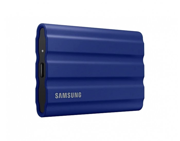 Твърд диск Samsung Portable NVME SSD T7 Shield 2TB , USB 3.2 Gen2, Rugged, IP65, Read 1050 MB/s Write 1000 MB/s, Blue