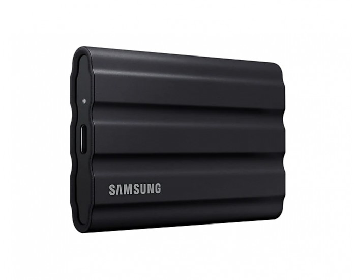 Твърд диск Samsung Portable NVME SSD T7 Shield 2TB , USB 3.2 Gen2, Rugged, IP65, Read 1050 MB/s Write 1000 MB/s, Black