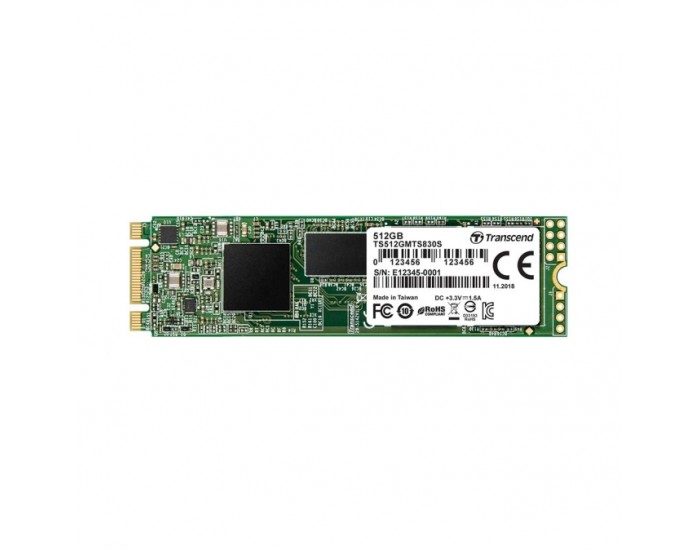 Твърд диск Transcend 512GB, M.2 2280 SSD, SATA3 B+M Key, TLC Твърд диск Transcend 512GB, M.2 2280 SSD, SATA3 B+M Key, TLC