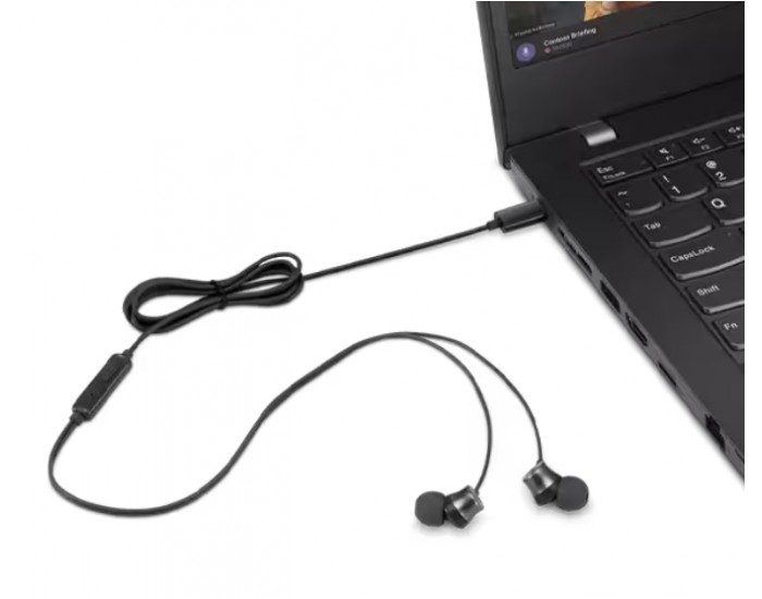 Слушалки Lenovo USB-C Wired In-Ear Headphones Слушалки Lenovo USB-C Wired In-Ear Headphones