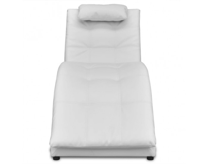 Sonata H Кушетка с възглавница, бяла, изкуствена кожа