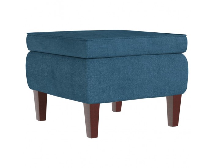 Sonata H Табуретка с дървени крака, синя, кадифе Sonata H Табуретка с дървени крака, синя, кадифе