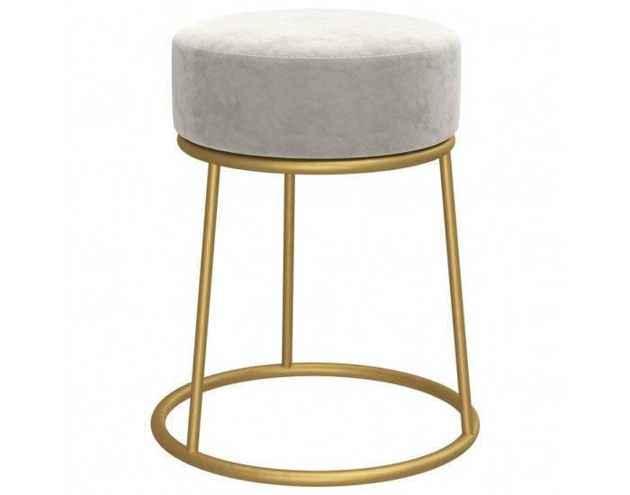 Sonata H Кръгъл хокер, светлосив, кадифе