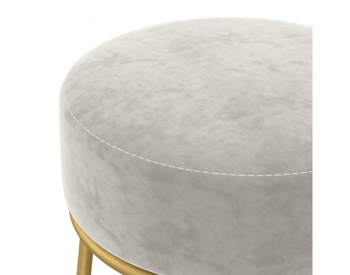 Sonata H Кръгъл хокер, светлосив, кадифе