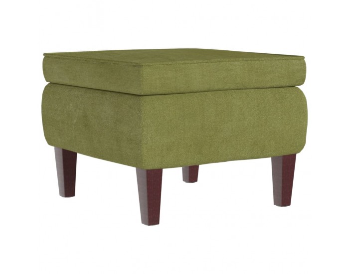 Sonata H Табуретка с дървени крака, светлозелена, кадифе