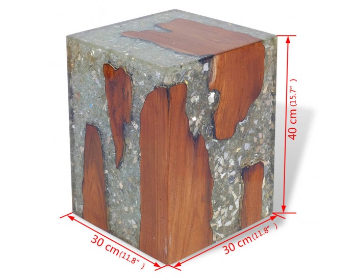 Sonata H Табуретка, тиково дърво масив и смола