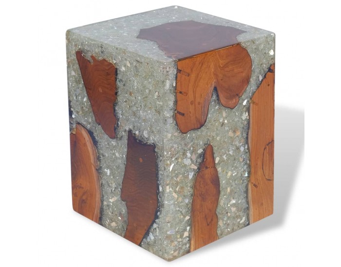 Sonata H Табуретка, тиково дърво масив и смола