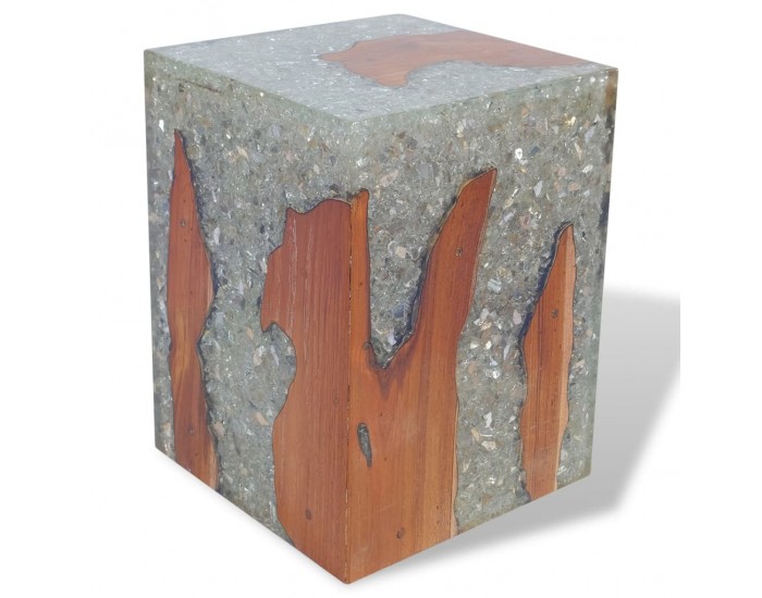 Sonata H Табуретка, тиково дърво масив и смола