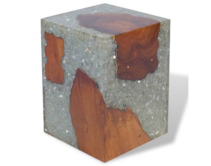 Sonata H Табуретка, тиково дърво масив и смола