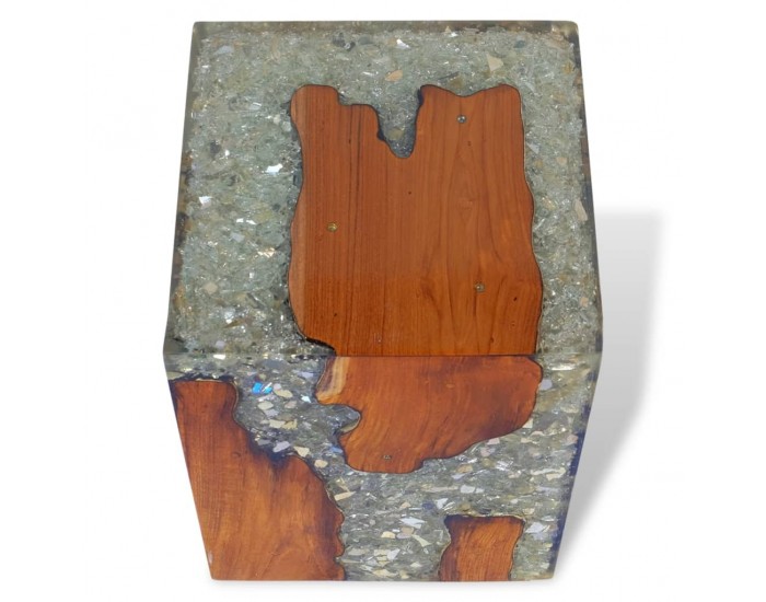 Sonata H Табуретка, тиково дърво масив и смола