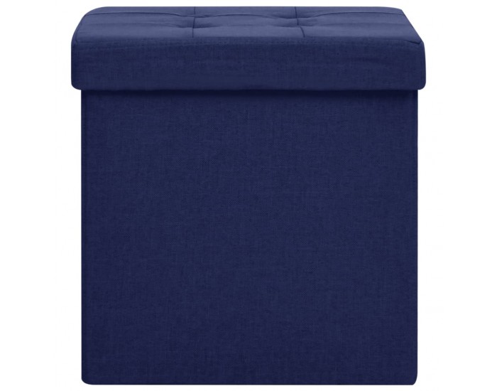 Sonata H Сгъваема табуретка за съхранение, синя, изкуствен лен Sonata H Сгъваема табуретка за съхранение, синя, изкуствен лен