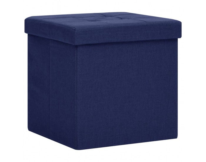 Sonata H Сгъваема табуретка за съхранение, синя, изкуствен лен Sonata H Сгъваема табуретка за съхранение, синя, изкуствен лен