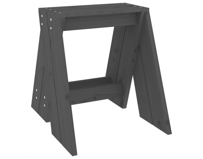 Sonata H Табуретки, 2 бр, сиви, 40x40x45 см, борово дърво масив Sonata H Табуретки, 2 бр, сиви, 40x40x45 см, борово дърво масив