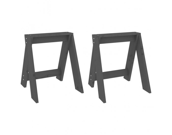 Sonata H Табуретки, 2 бр, сиви, 40x40x45 см, борово дърво масив Sonata H Табуретки, 2 бр, сиви, 40x40x45 см, борово дърво масив