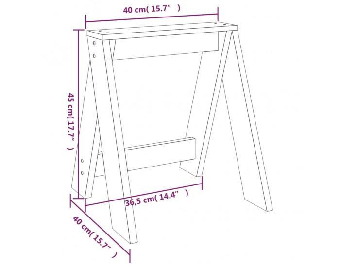 Sonata H Табуретки, 2 бр, сиви, 40x40x45 см, борово дърво масив Sonata H Табуретки, 2 бр, сиви, 40x40x45 см, борово дърво масив