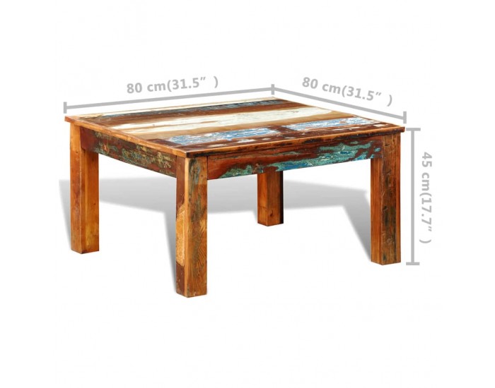 Sonata H Холна маса от регенерирано дърво, квадратна