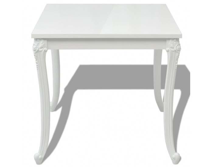 Sonata H Трапезна маса, 80x80x76 см, силен гланц, бяла