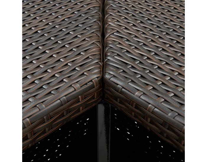 Sonata H Ъглова бар маса, кафява, 100x50x105 см, полиратан