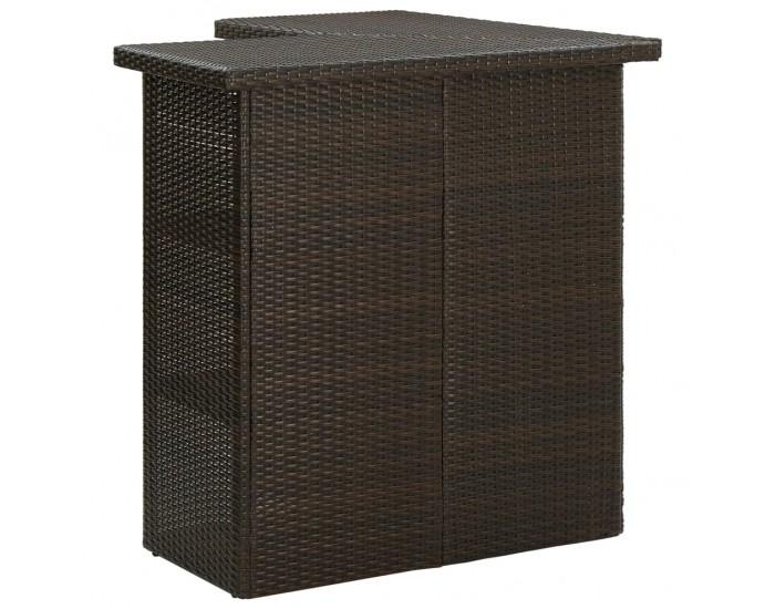 Sonata H Ъглова бар маса, кафява, 100x50x105 см, полиратан