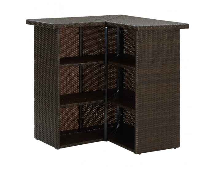 Sonata H Ъглова бар маса, кафява, 100x50x105 см, полиратан