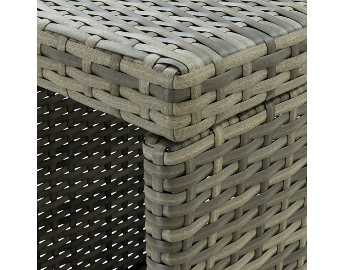 Sonata H Бар маса с шкаф за съхранение, сива, 120x60x110 см, полиратан