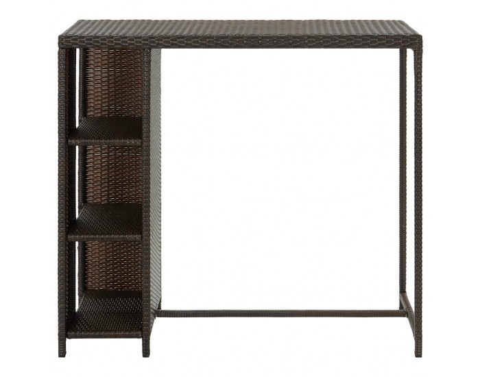 Sonata H Бар маса с шкаф за съхранение, кафява, 120x60x110 см, полиратан