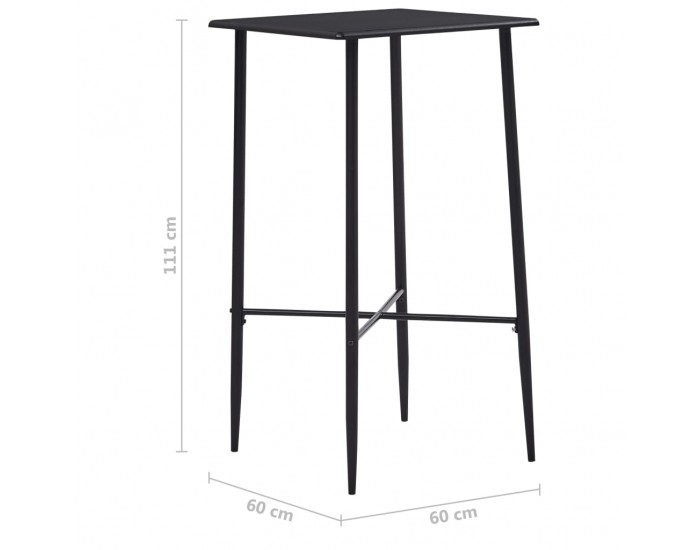 Sonata H Бар маса, черна, 60x60x111 см, МДФ