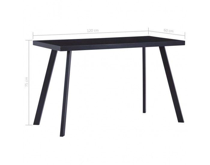 Sonata H Трапезна маса, черна, 120x60x75 см, закалено стъкло