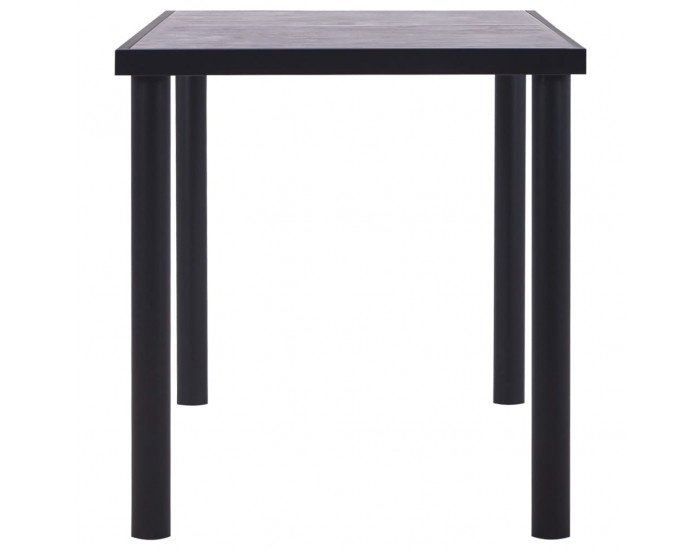 Sonata H Трапезна маса, черно и бетонно сиво, 140x70x75 см, МДФ