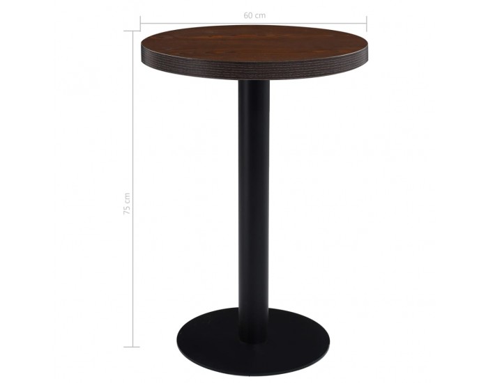 Sonata H Бистро маса, тъмнокафява, 60 см, МДФ