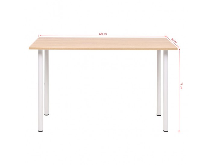 Sonata H Трапезна маса, 120x60x73 см, дъб и бяло