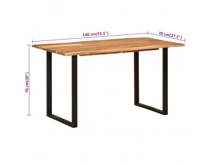 Sonata H Трапезна маса, 140x70x76 см, акациево дърво масив