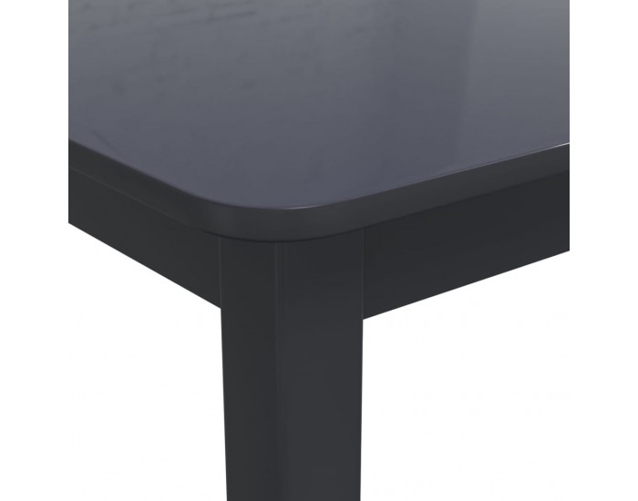 Sonata H Трапезна маса, черна, 114x71x75 cм, каучуково дърво масив