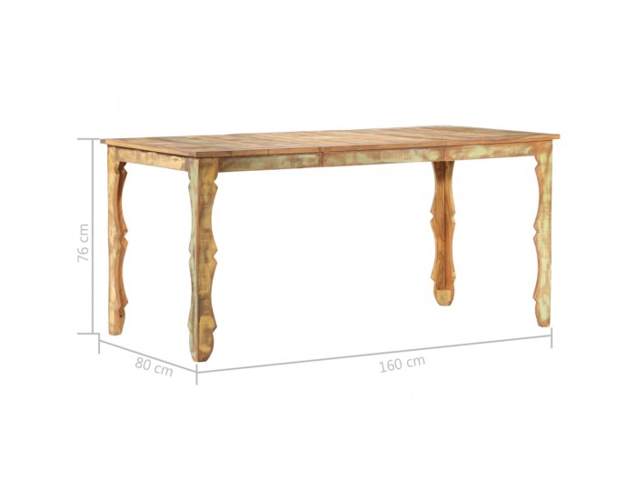 Sonata H Трапезна маса, 160x80x76 см, регенерирано дърво масив