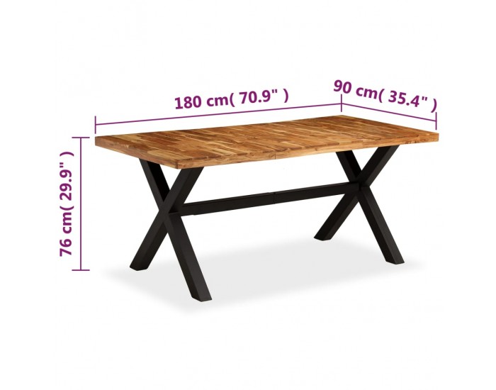 Sonata H Трапезна маса, акациево и мангово дърво масив, 180x90x76 cм
