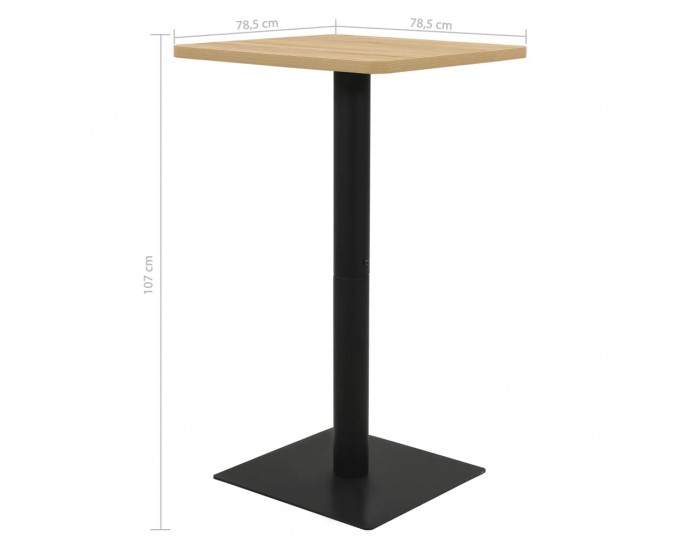 Sonata H Бистро маса, дъбов цвят, 78,5x78,5x107 см